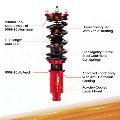 Suspension Coilovers Kit for Honda Civic CRX (1988-1991) with Adjustable Shocks