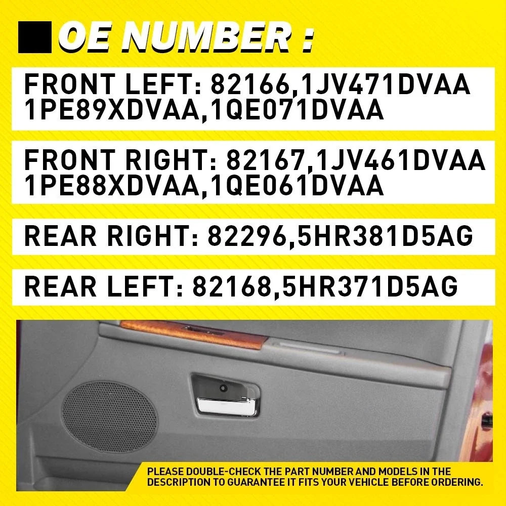 Gray Door Handle Set (4) for Jeep Grand Cherokee 2005-2010