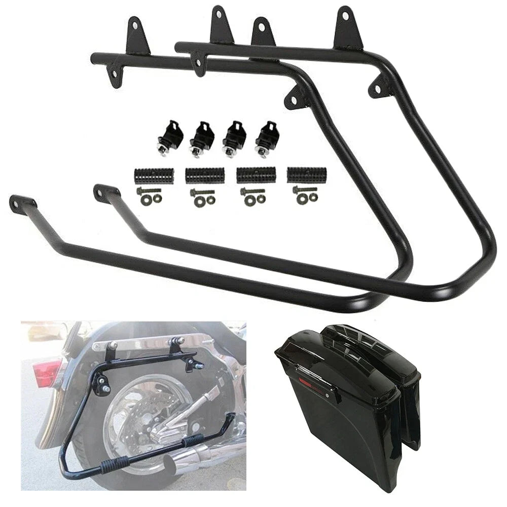 5" Extended Stretched Hard Saddlebags for Harley Softail