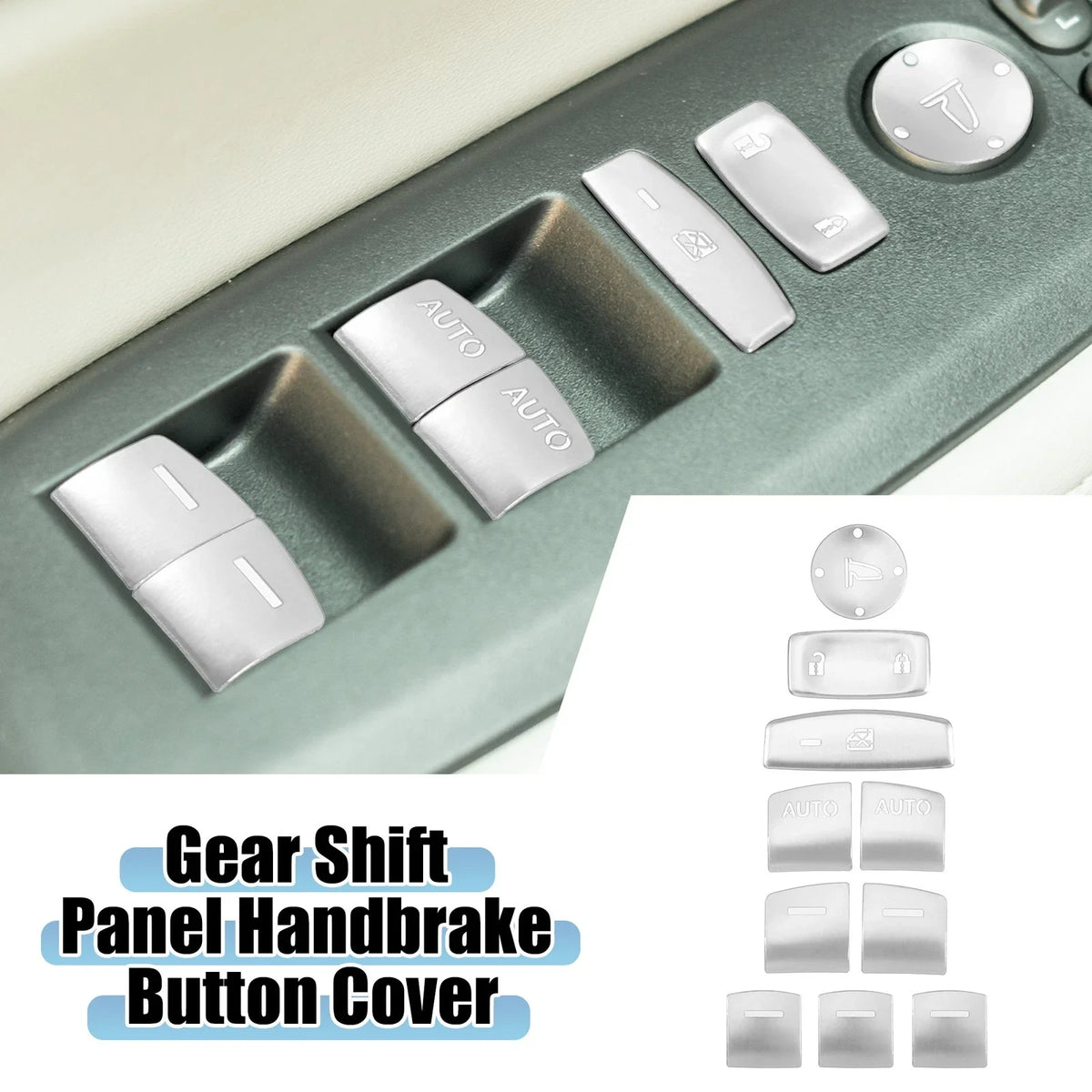 10pcs Window Switch Button Cover for Honda Accord (2018–2023) Silver Tone