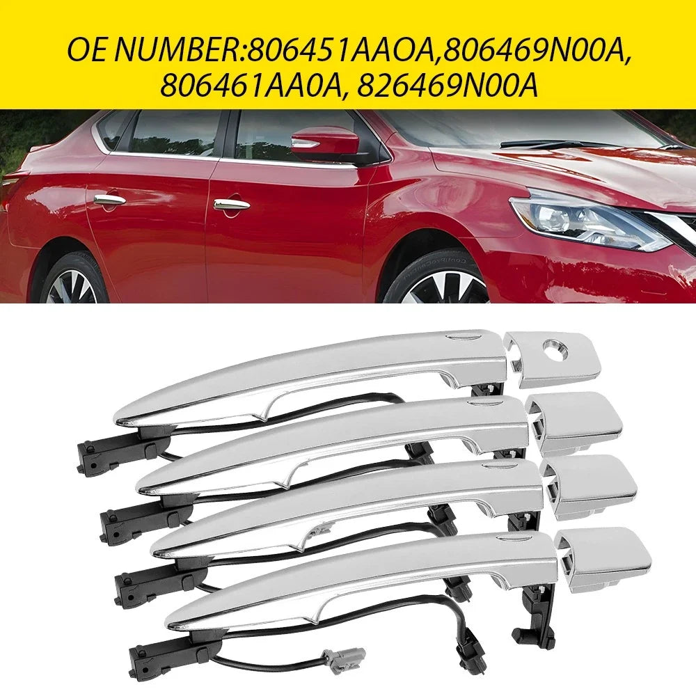Set of 4 Outside Exterior Door Handles for Nissan Leaf (2011–2014)
