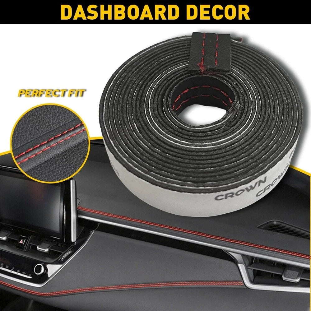 2M PU Leather Line Decor Strip for Car Dashboard (Universal Fit)