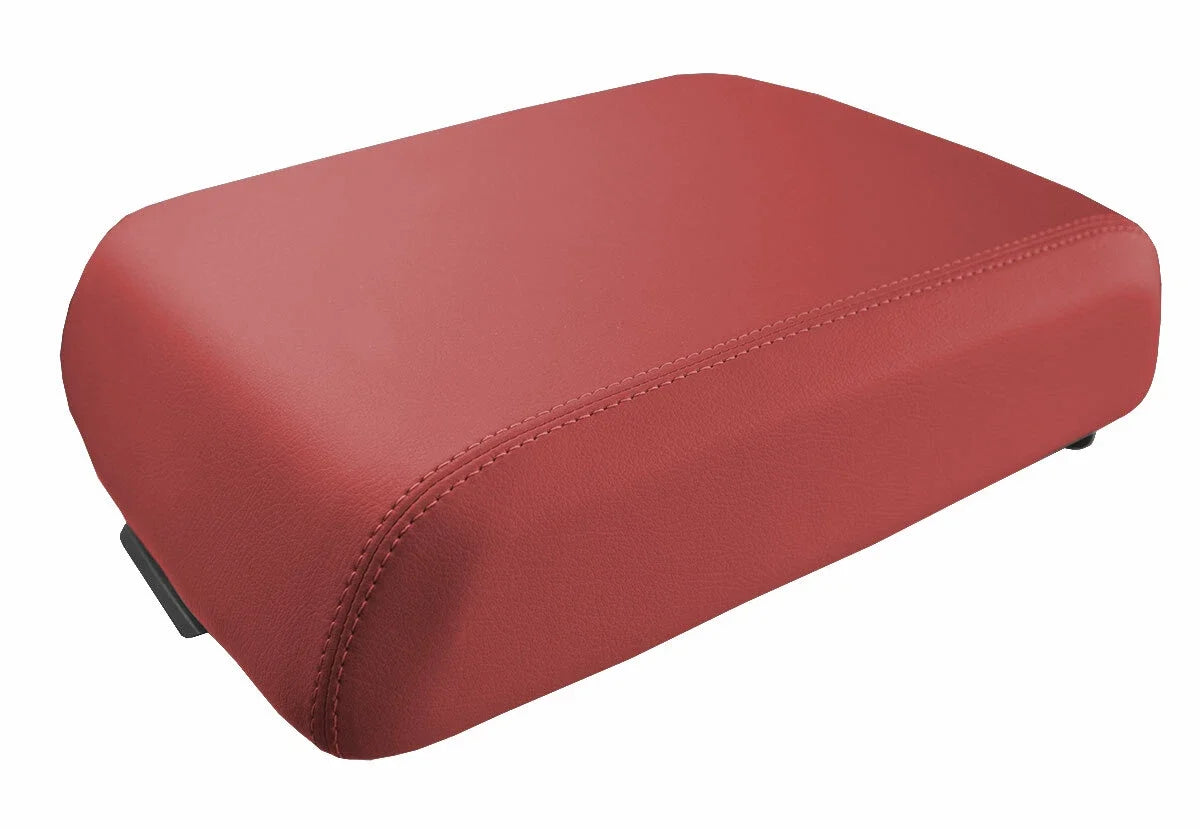 Leather Console Lid Pull Over Seat Cover for Ford F250 (1999–2010) Red
