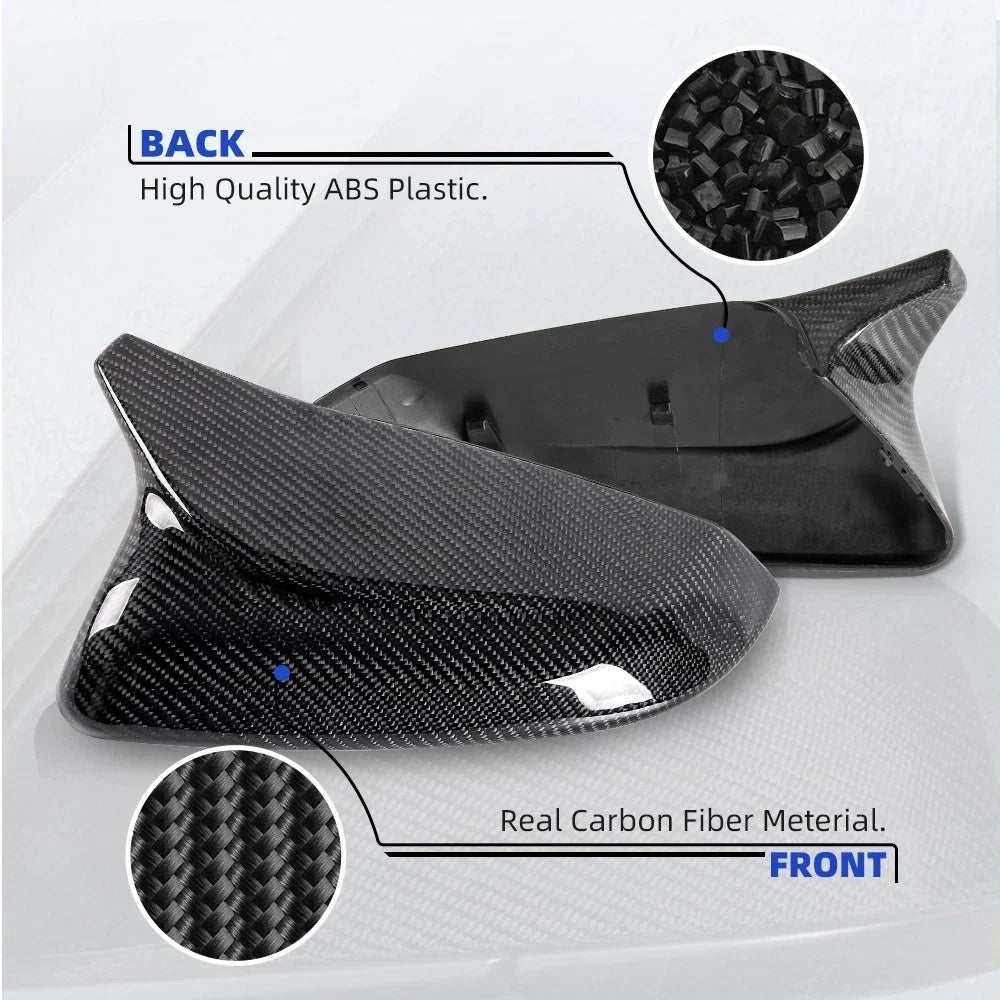 Side Mirror Cover Caps - Carbon Fiber (2X) for 2016-2021 Honda Civic