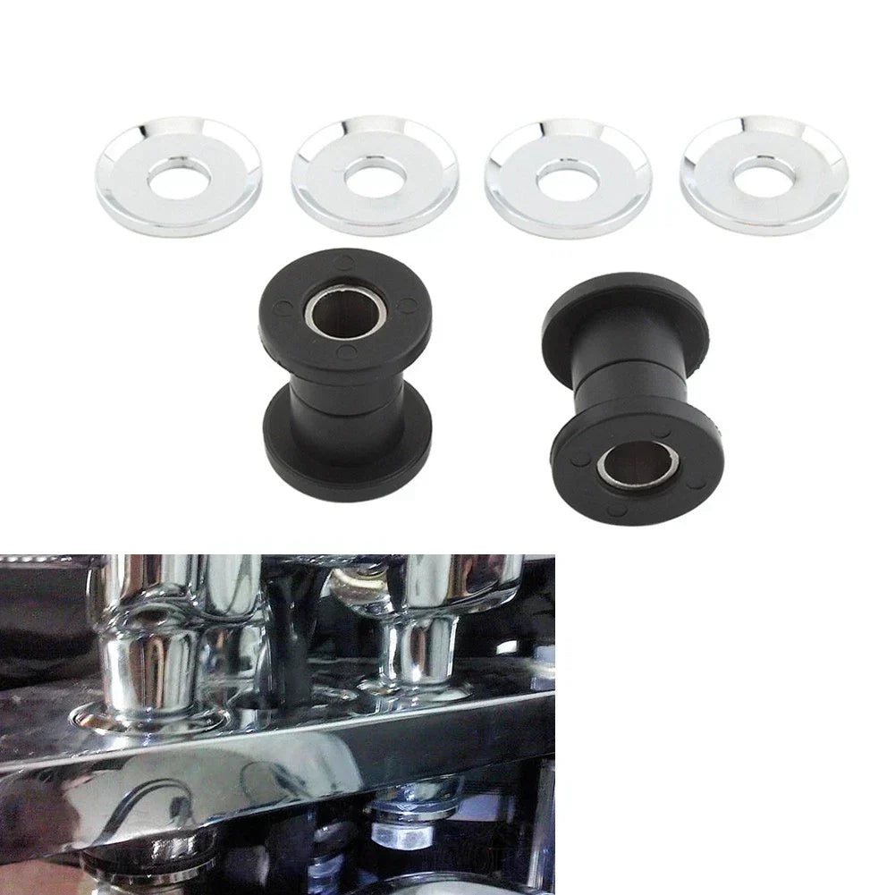 Handlebar Riser Bushings Black Silver for Harley Softail 114 2018-2023