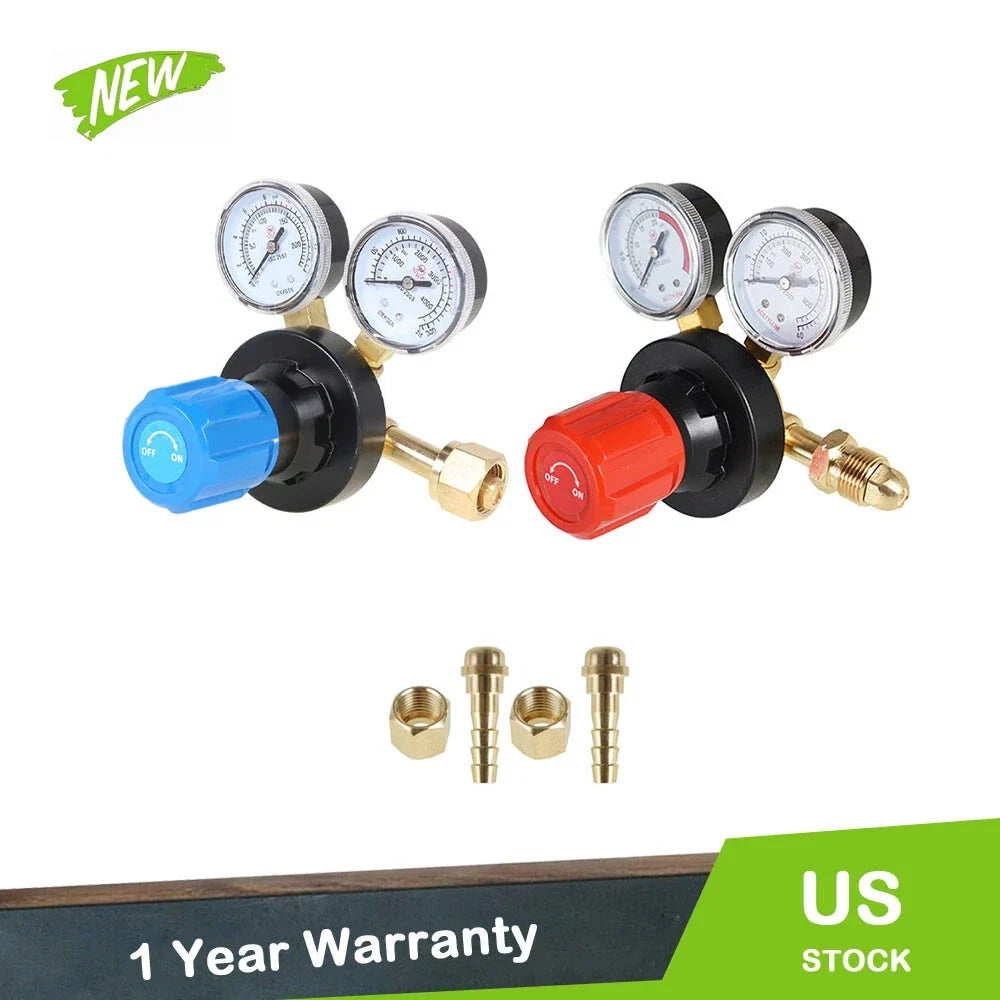 Dual Welding Gas Gauges Combo for Oxygen and Acetylene Regulators