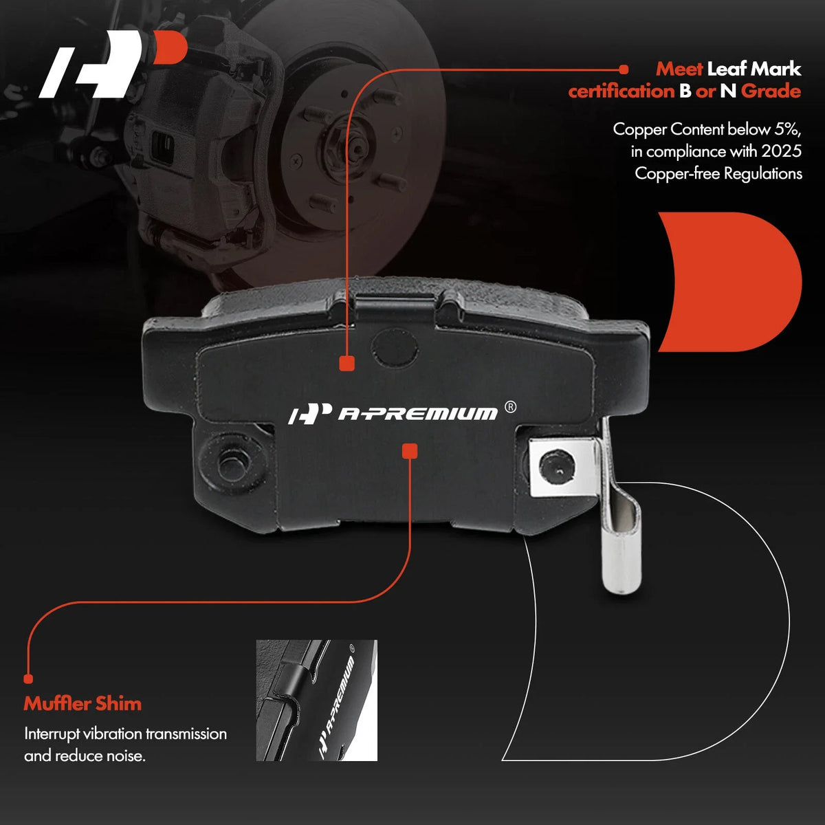 Rear Disc Rotors with Brake Pads Set for Honda