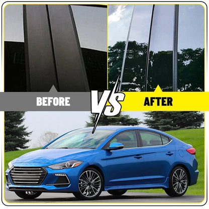 Window Door Trim Gloss Black Pillar Posts for Hyundai Elantra (2017-2020)