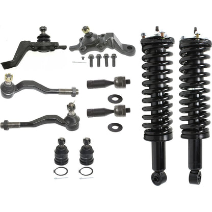 Front Complete Strut Kit for Toyota Tacoma (1995–2004) 10Pc Ball Joint Tie Rod End
