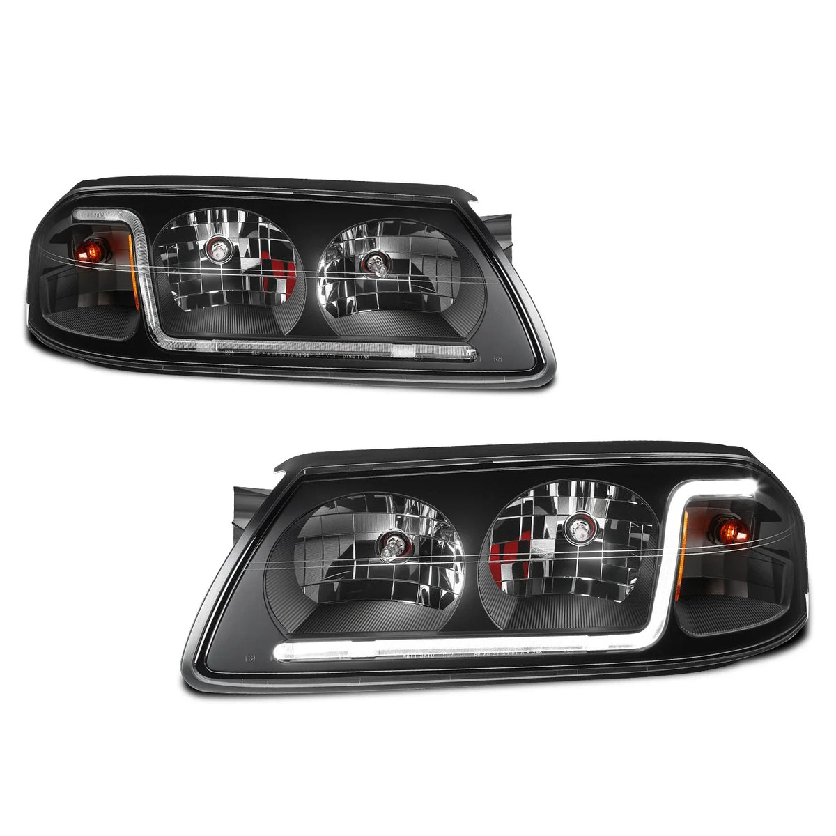LED DRL Black Housing Amber Corner Headlight for Chevy Impala (2000–2005)
