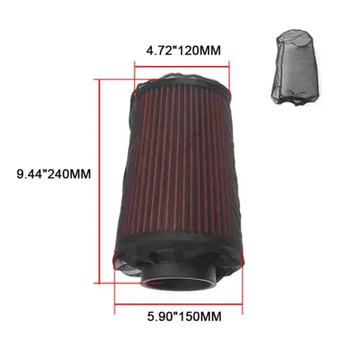 Cold Air Intake Pre-Filter Cone Cover - Red Universal Water Guard