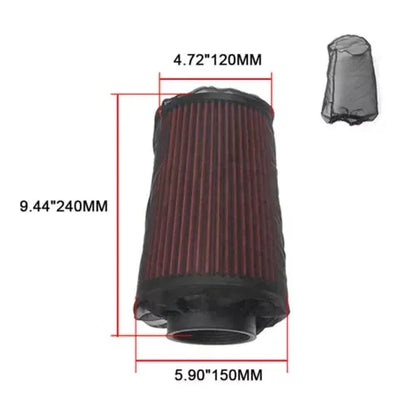 Cold Air Intake Pre-Filter Cone Cover - Red Universal Water Guard