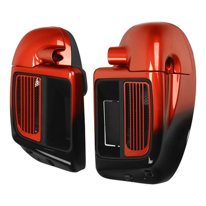 Lower Vented Fairings for Harley Touring (2014–2023) Sunset Orange/Black Fade