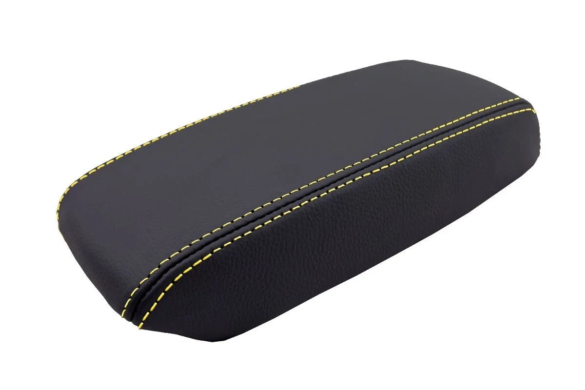 Leather Console Lid Armrest Cover for Acura Integra (1994–2001) Yellow Stitch