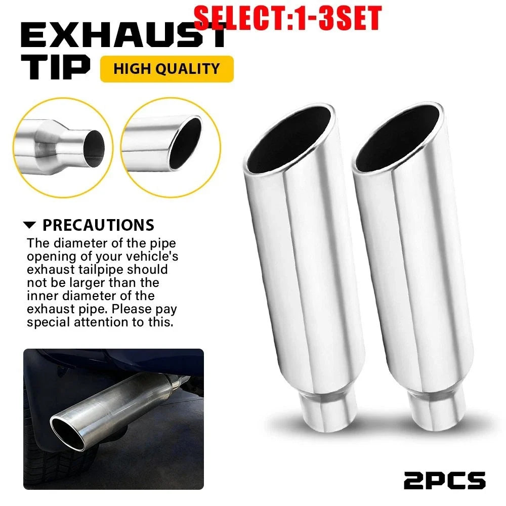 2.5" ID Stainless Steel Exhaust Tip for Universal Fit (2-6X)