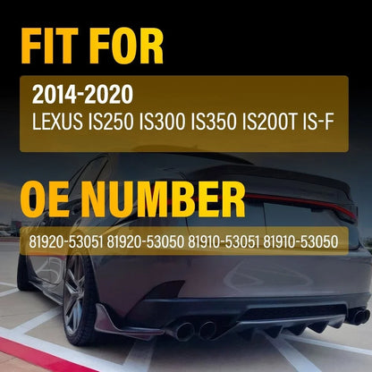 Smoked Lens Rear Bumper Reflector Signal Assy for Lexus IS200t IS350 IS-F (2014–2020)