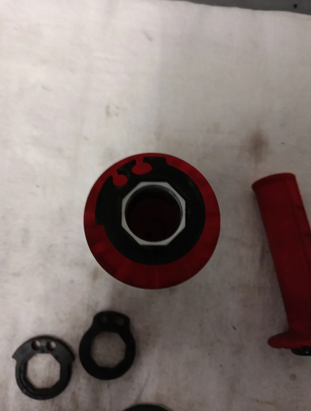Half-Waffle v2 Lock-On Grips by Micro-X for ODI - Red/Black