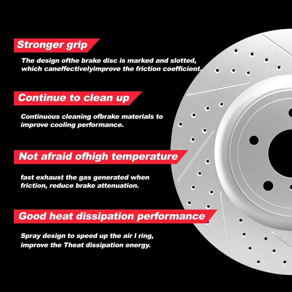 Ceramic Brake Pads & Front Drilled Slotted Rotors for 2006-2011 Chevrolet HHR