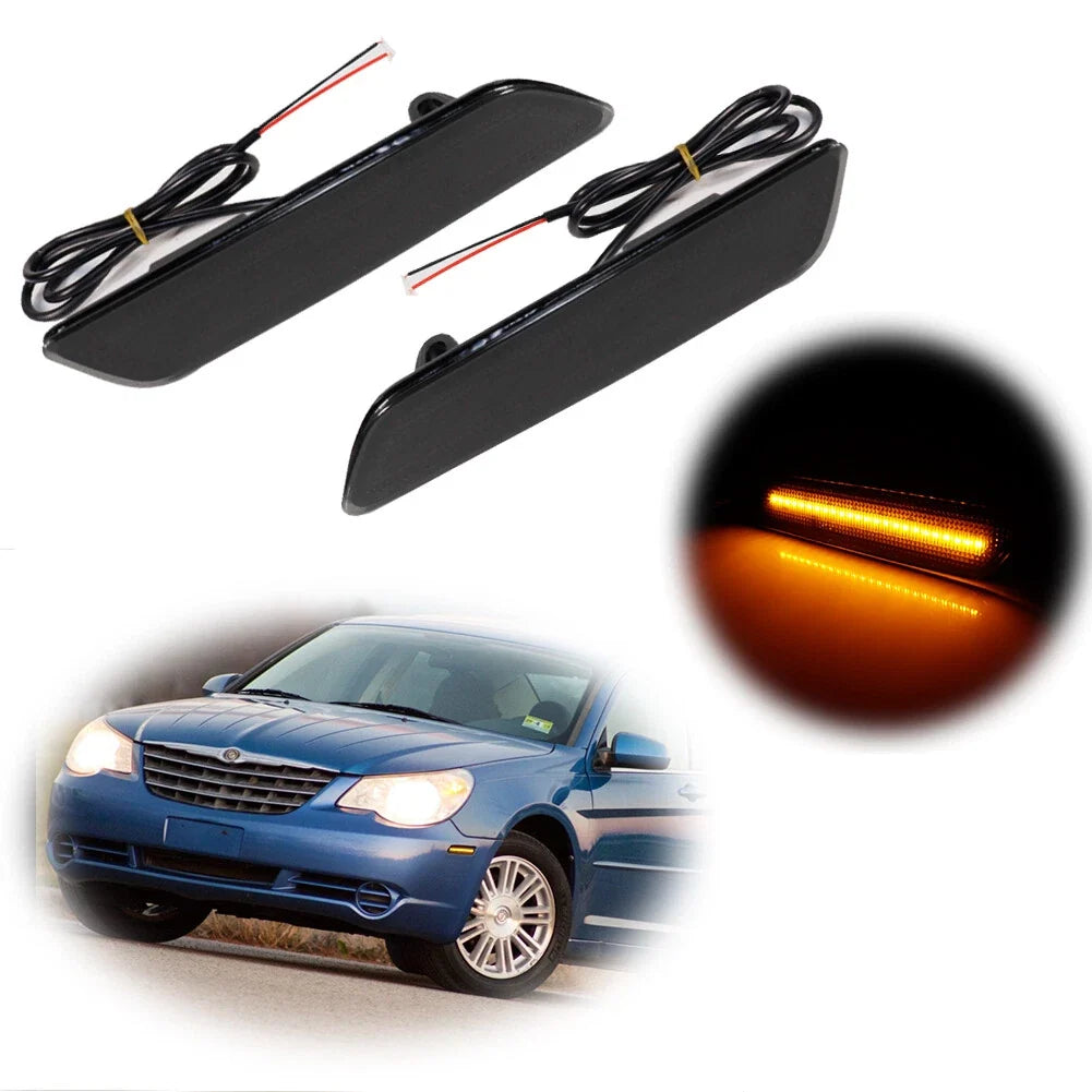 Amber LED Front Bumper Side Marker Reflectors for Chrysler Sebring (2007–2010)