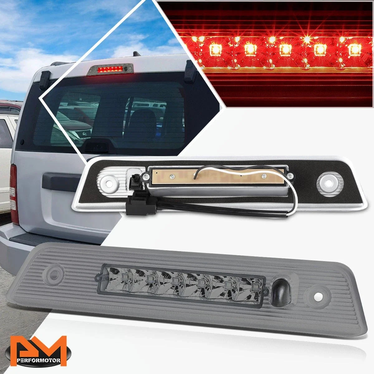 Third Tail Brake Light LED - Smoked for Jeep Liberty (2008-2012)