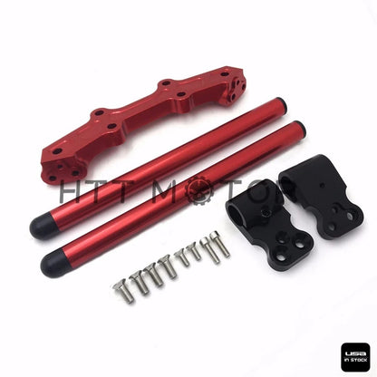 Red Clip-On Adapter Plate with Handlebars for Yamaha MT-07 FZ-07 2014-2017