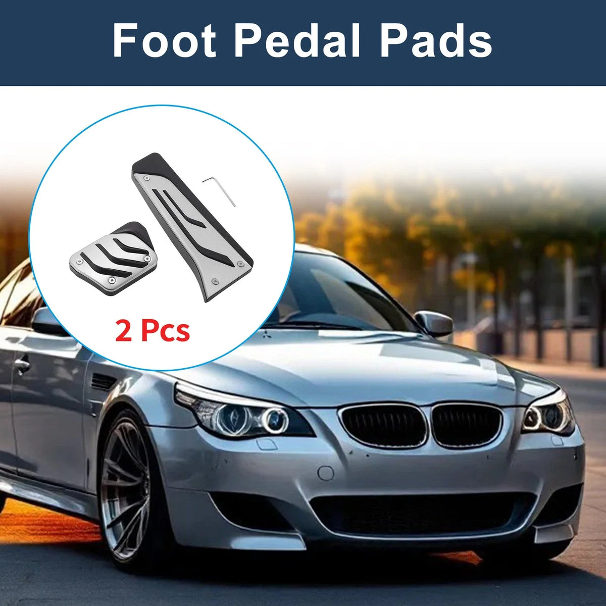 2X Automatic Foot Accelerator Pedal Covers for BMW 5 Series E60/E61 (2004–2010)