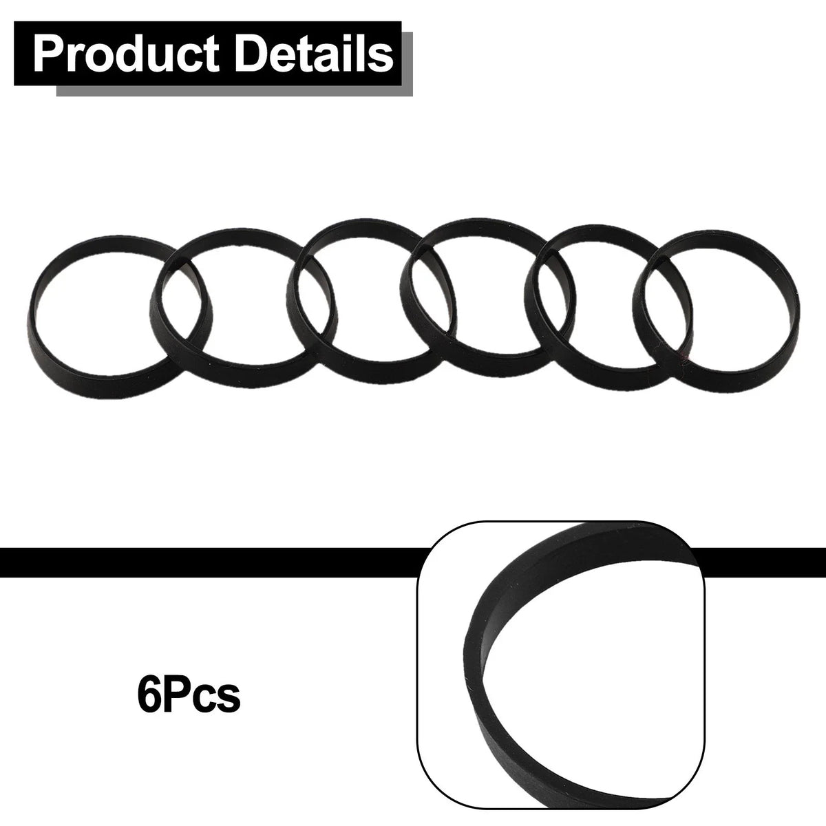 Set of 6 Rubber Washers for Plumbing Sink Pipe Fittings (40mm)