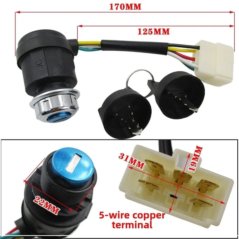 5P 5-Wire Ignition Switch for 186F 192F Diesel Generator