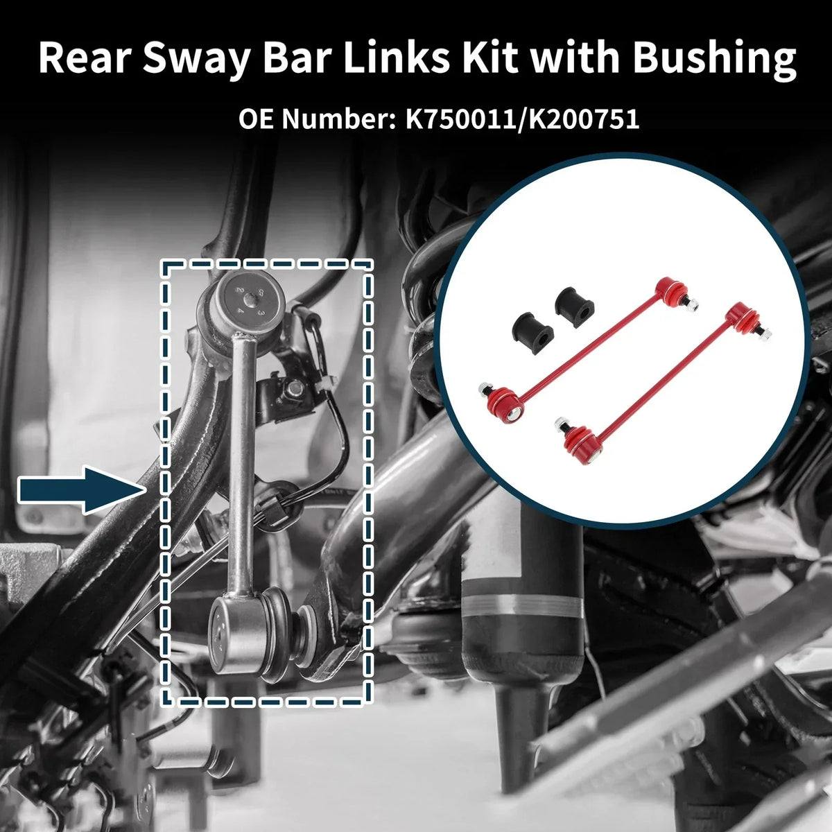 2 x Rear Stabilizer Bar Links with Bushings for Toyota Camry 2012-2023