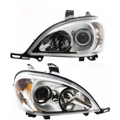Halogen Headlight Set for Mercedes Benz ML350 (2003–2005) w/ Bulb Pair