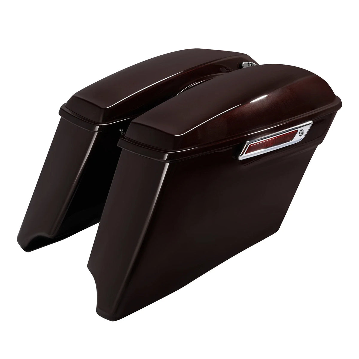 4" Stretched Saddlebags in Midnight Crimson for Harley Road Glide 2014–2024