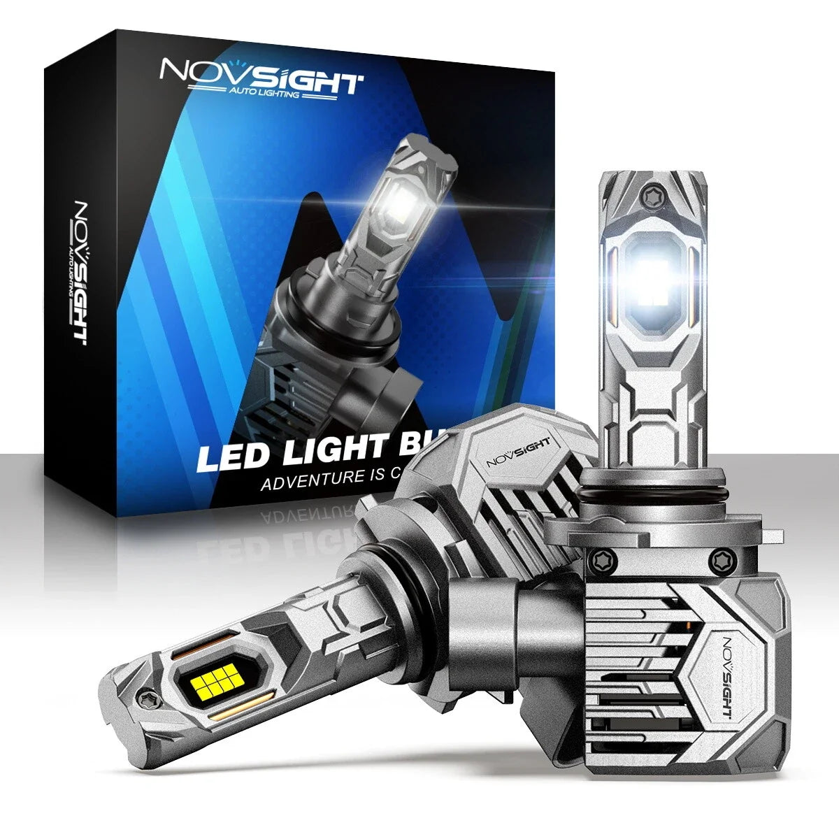 2X 9006 LED Headlight Bulbs for NOVSIGHT (6500K, 30000LM, 130W)
