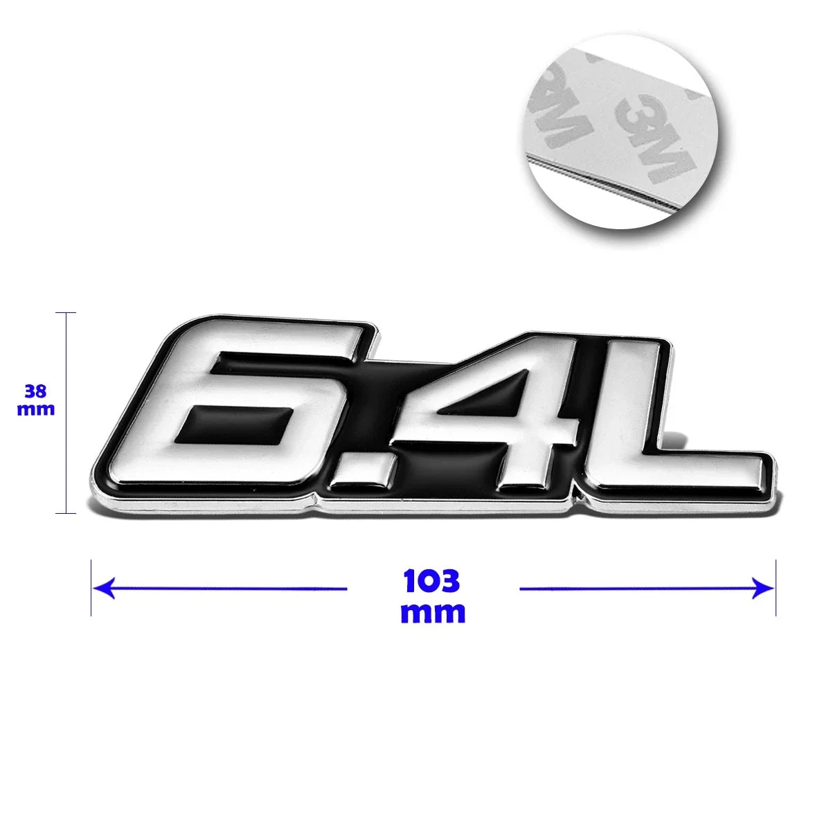 3D Polished Metal Decal Emblem for Freightliner Dodge Ram (6.4L)