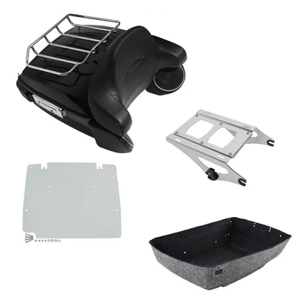 Backrest Mount Rack with Tail Light Speaker for Harley Touring 2014-2026