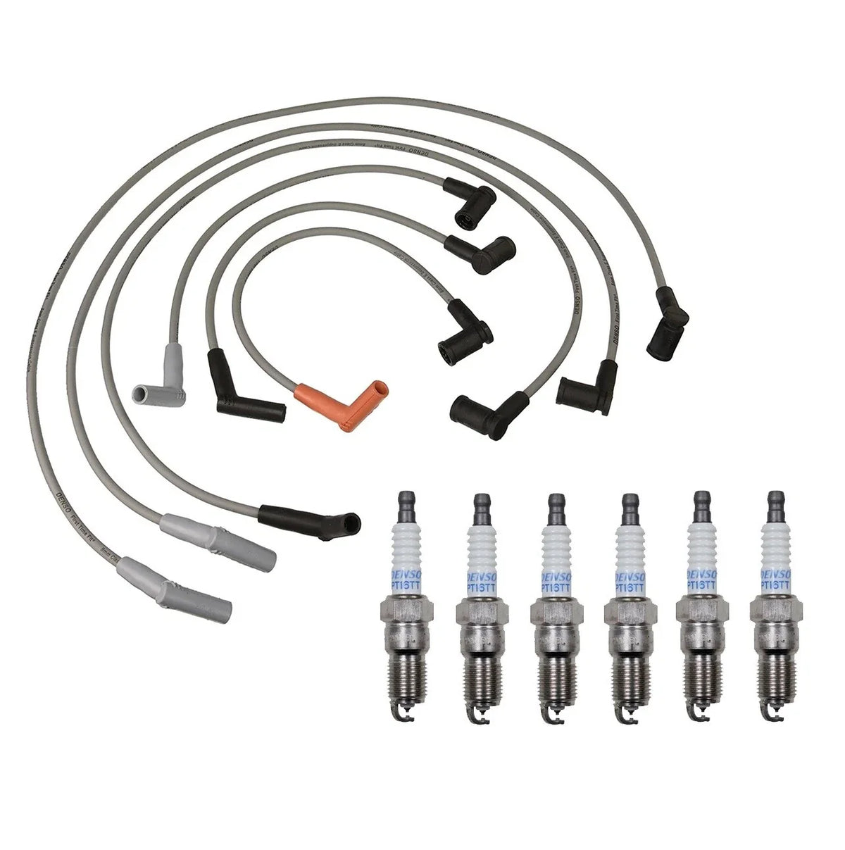 Denso Wire Set 8mm & 6 Platinum TT Spark Plug Kit for Ford 4.2L V6 (2000–2004)