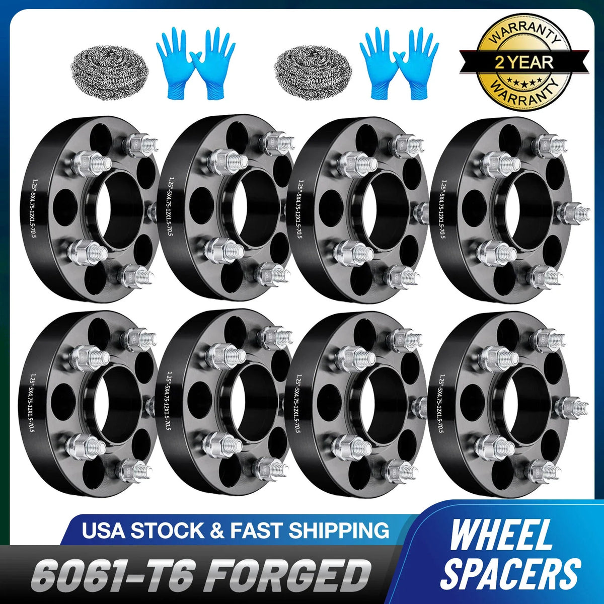 8PC Hubcentric 1.25" Wheel Spacers for GMC Sonoma, Chevy S10, Blazer, Camaro (1994–2004)