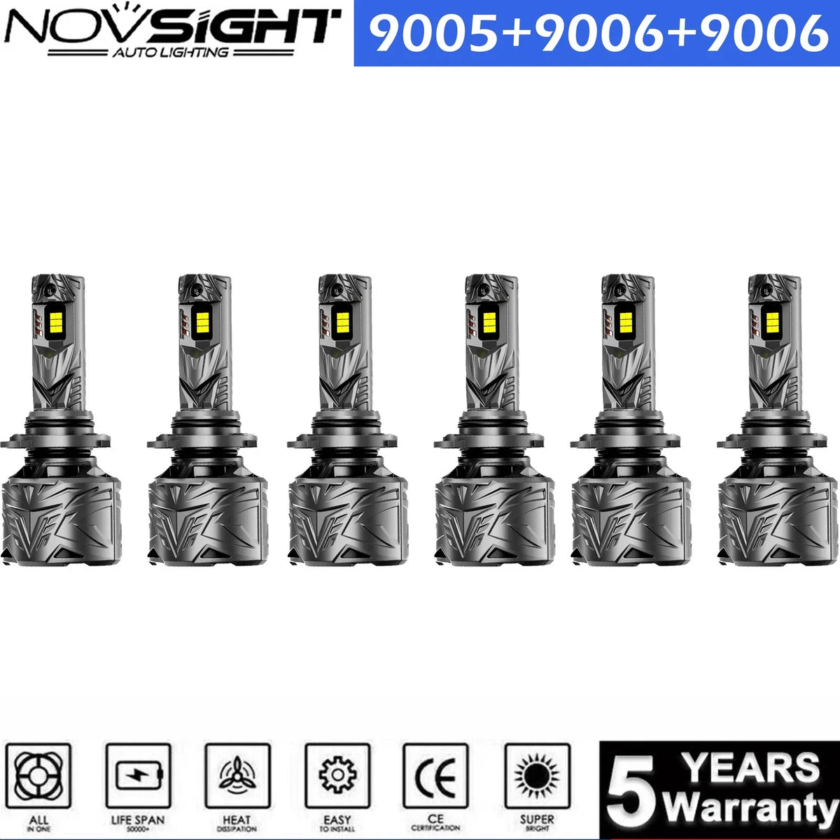 6X LED Bulbs Kit for Headlights & Fog Lights - Toyota Hilux N70 2005-2015