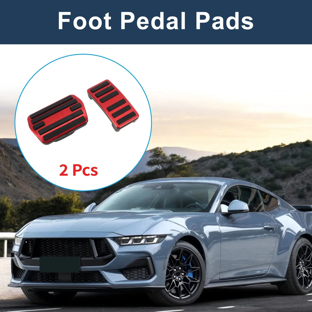 2X Foot Accelerator Pedal Covers for Ford Mustang Mach-E (2021–2025) Red