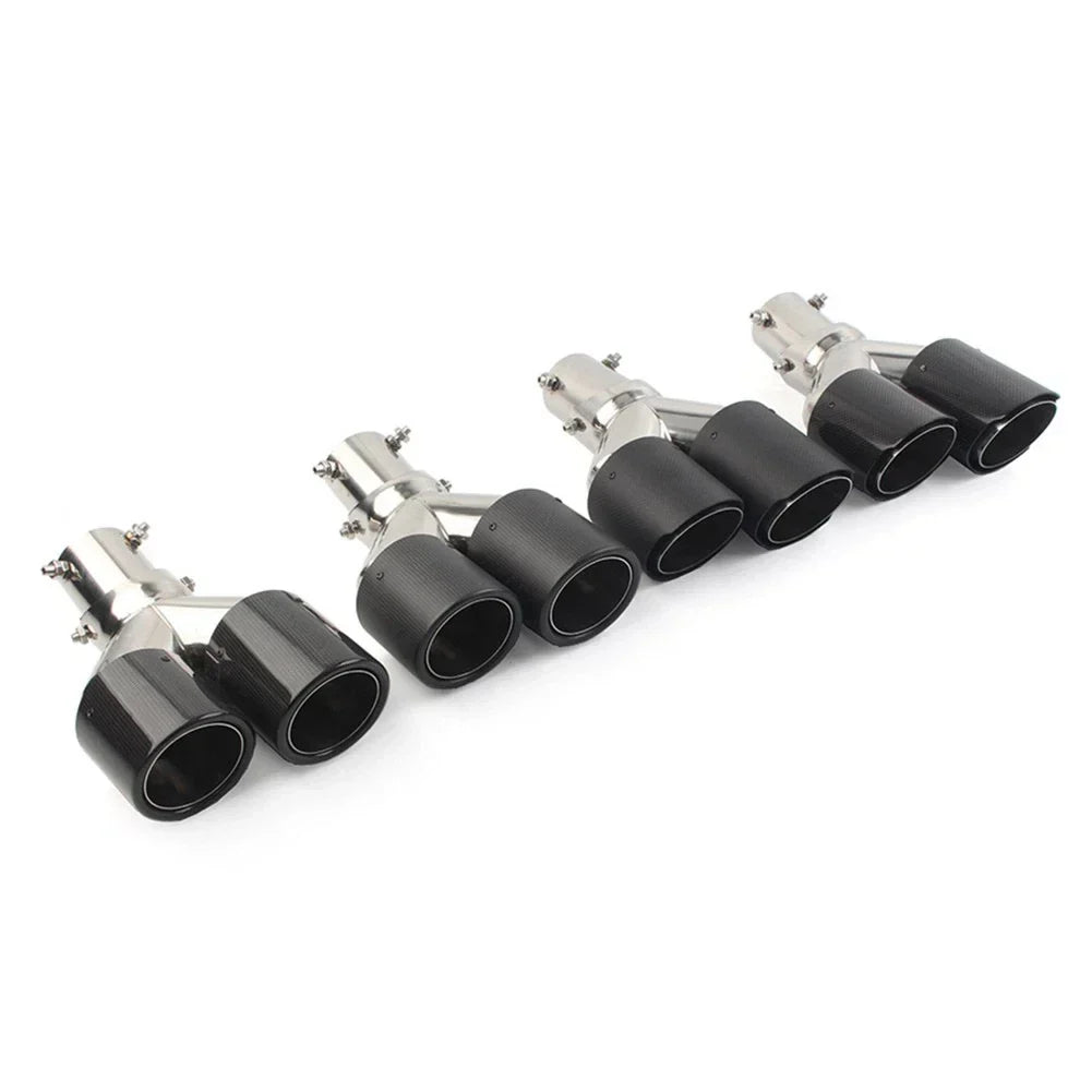 Y Shape 89mm Double Exit Exhaust Tip - Car Outlet