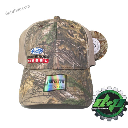 Real Tree Stretch Fit Cap for Ford Powerstroke Diesel (Fits Most Sizes)