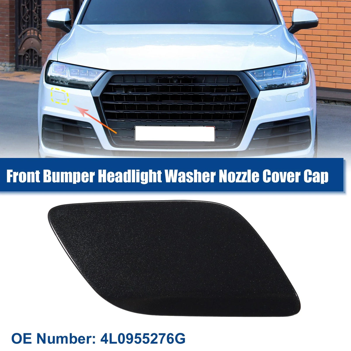 Front Right Bumper Headlight Washer Nozzle Cover Cap for Audi Q7 (2007–2015)