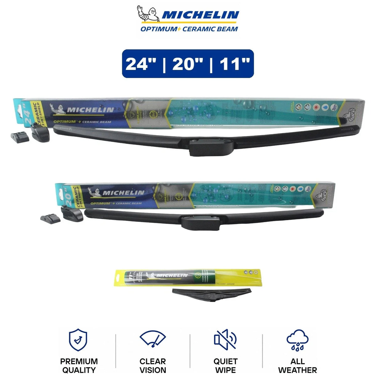 3-Pack Michelin Optimum+ Ceramic Wiper Blades for Sorento