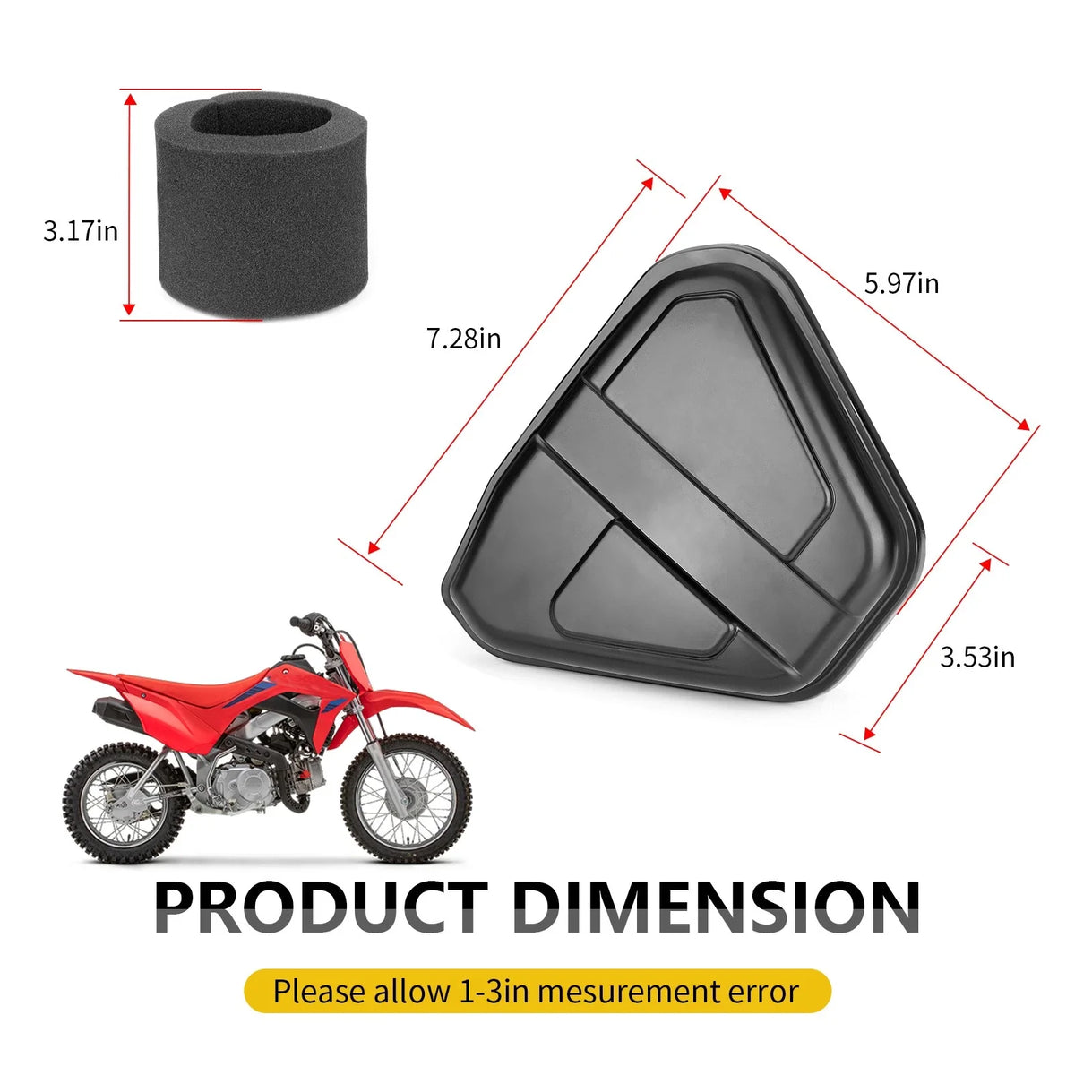 Air Box Lid & Air Filter for Honda CRF 80F 100F (2004–2013) XR 80R 100R (1985–2003)