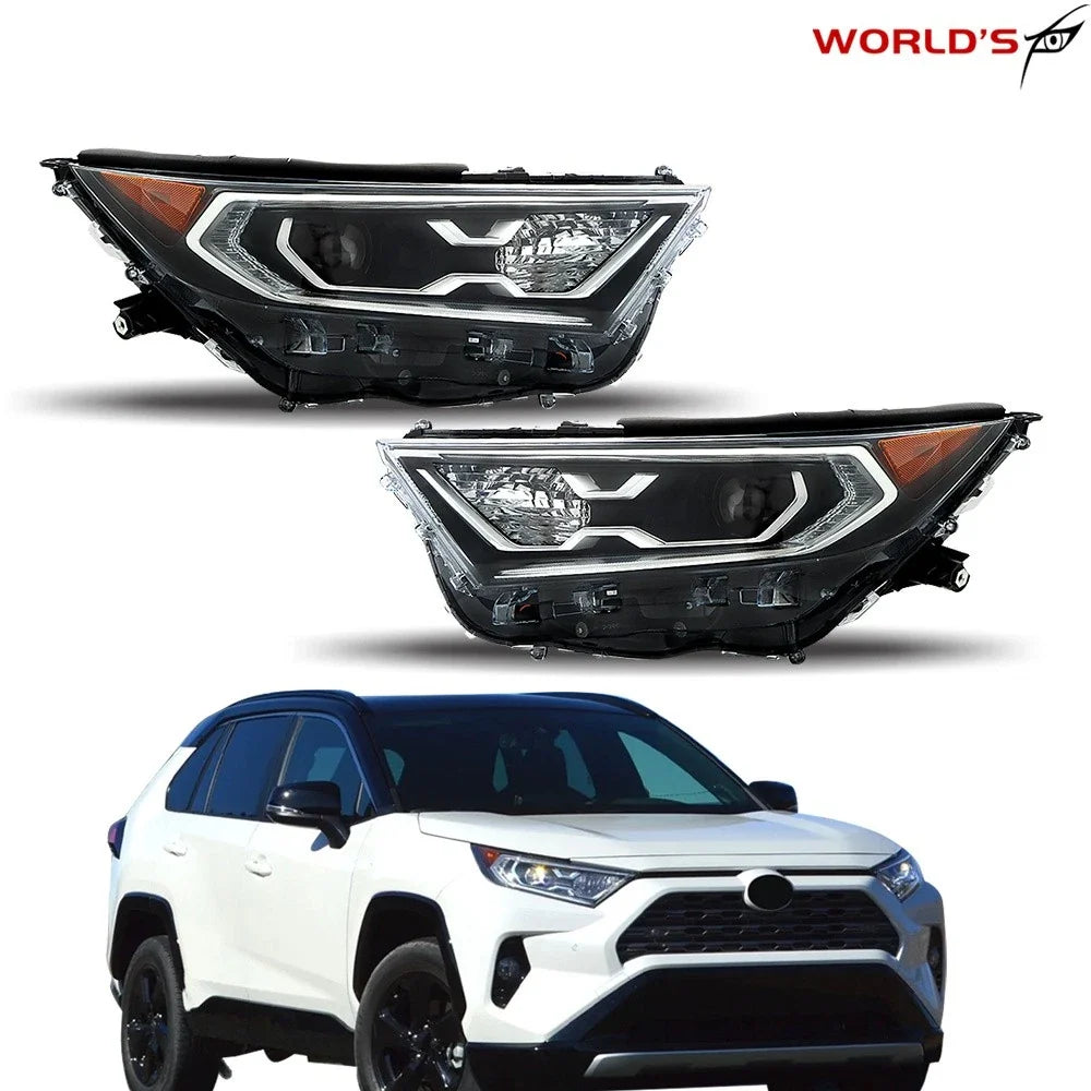 Set of 2 LED Headlight Assemblies for Toyota RAV4 Hybrid (2019–2022)