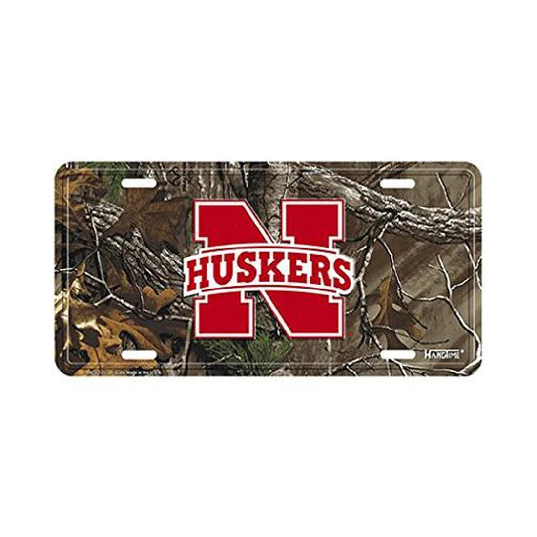 Camo License Plate for Nebraska Huskers (6 x 12)