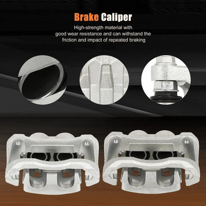 Pair of Front Brake Calipers w/Bracket for 2010-2015 Lexus RX350 Left Right