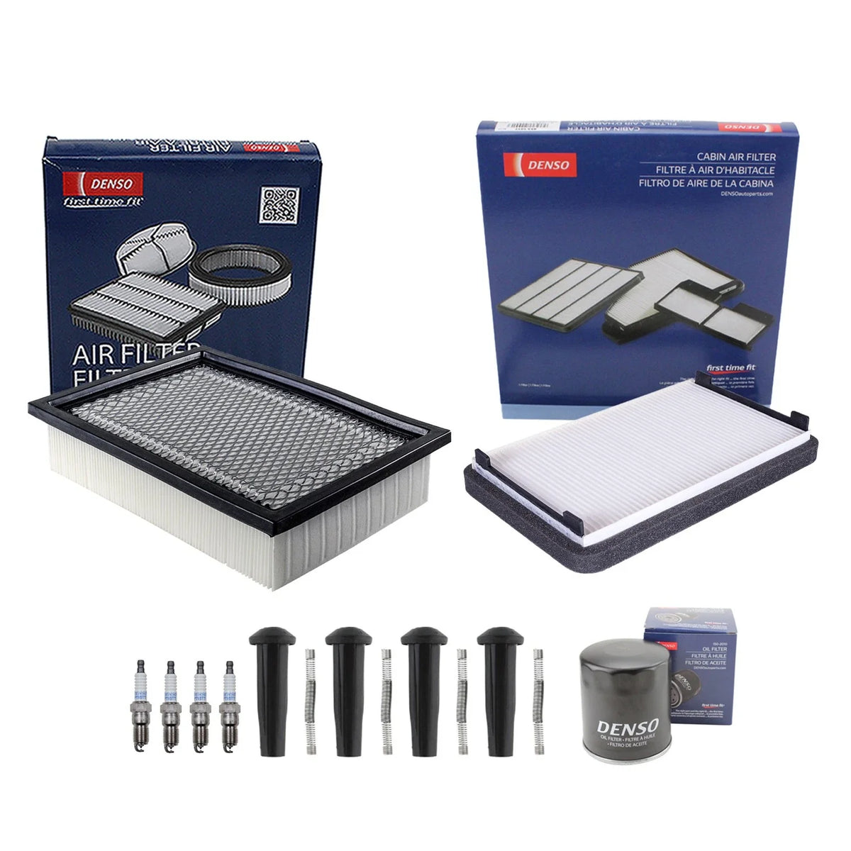4 Spark Plugs & Boots Tune Up Kit for Tribute 2001-2012 by Denso