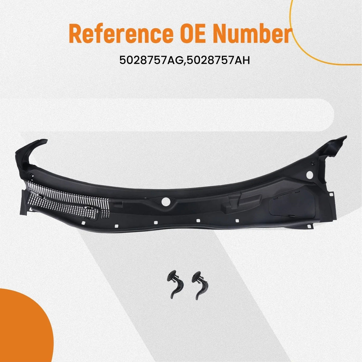 Windshield Wiper Cowl Grille Panel (2008–2019) for Dodge Challenger 5028757AH