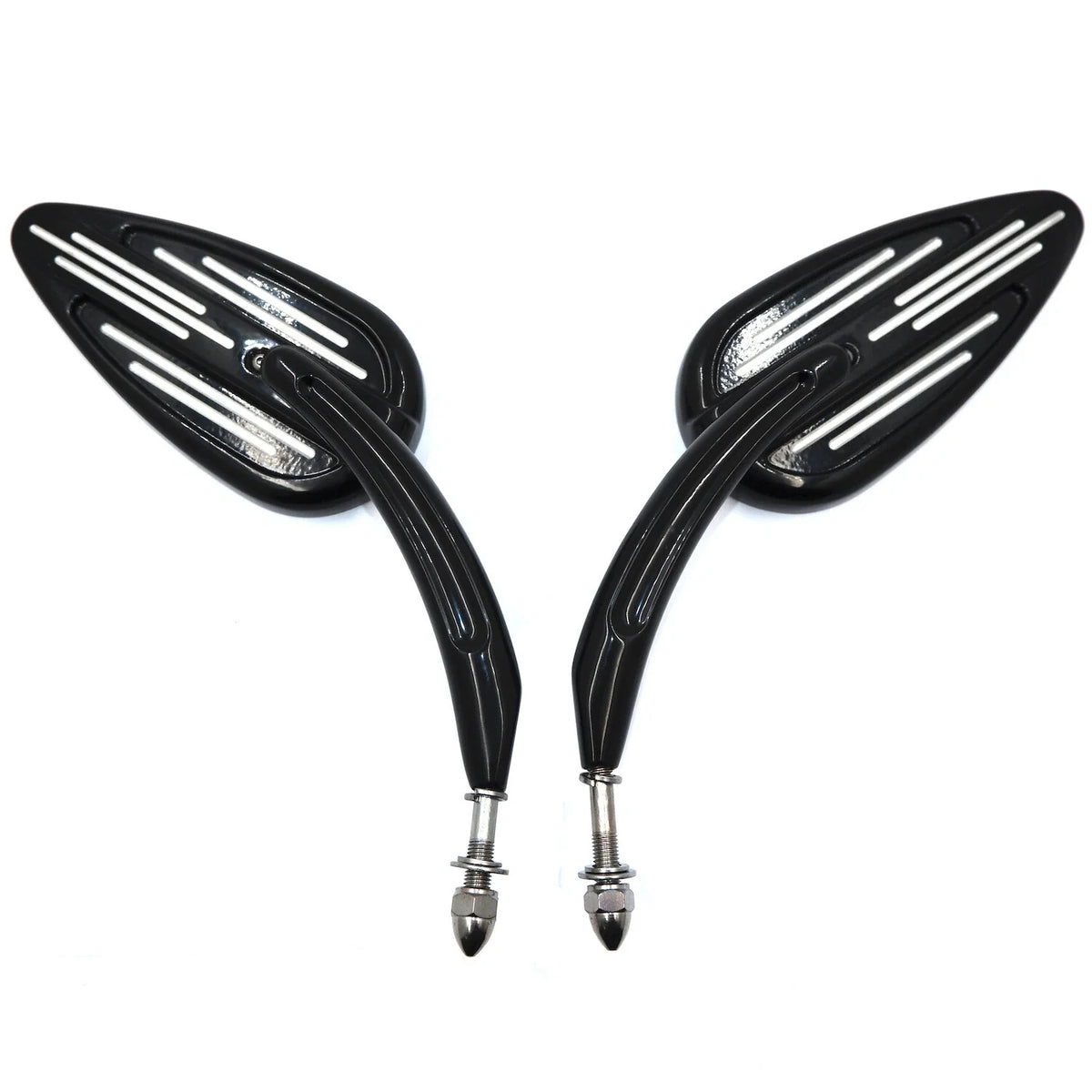 Black Rear View Mirrors for Harley (1982–Present)