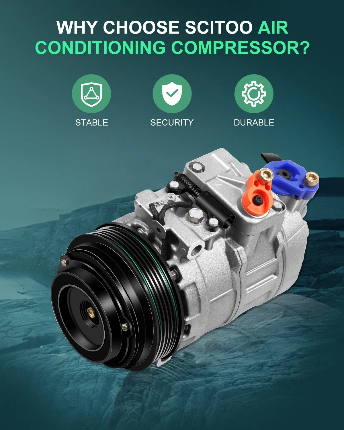 A/C Compressor with Clutch for 2002-2006 Freightliner Sprinter 3500